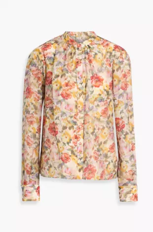 Floral Print Crepe De Chine Blouse