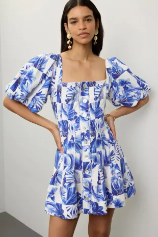 Garden Tiles Mini Dress