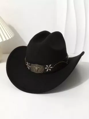 Western Cowgirl Hat With Cow Head Band