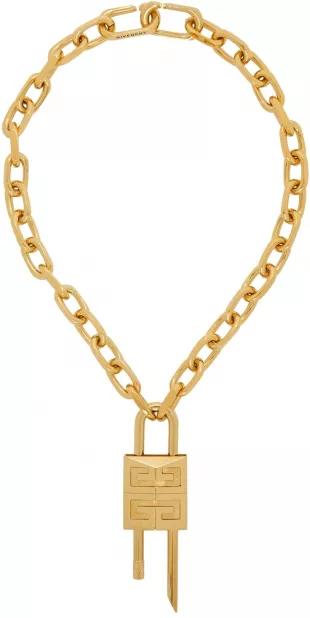 Gold Hanging Lock Necklace