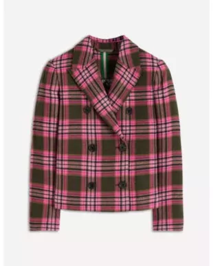Leanne S02 Kristen Johnston Pink & Green Plaid Blazer