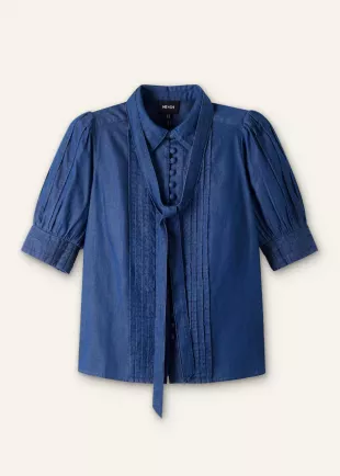 Pintuck Blouse + Tie