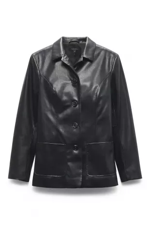 Drew Faux Leather Blazer