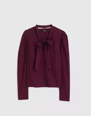 V Neck Button Front Top