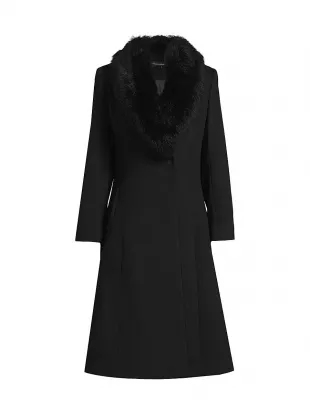 Toscana Shearling Trim Coat