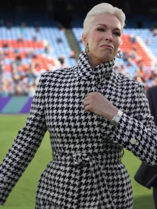 Ted Lasso S04 Hannah Waddingham Houndstooth Trench Coat