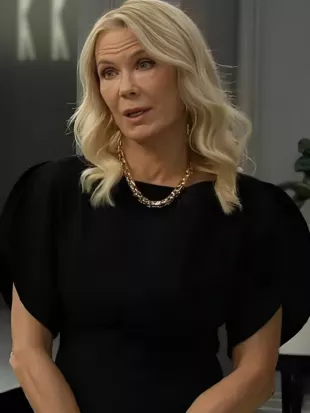 B&B Brooke Logan Black Rounded Sleeve Top