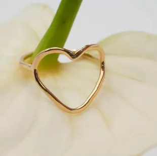 14K Signature Open Hearted Mai Love Ring