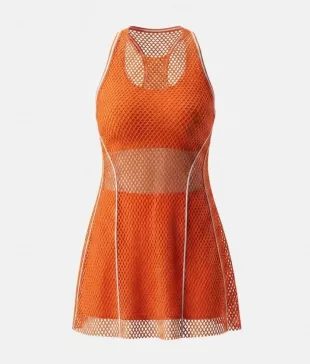 Aryna Sabalenka US Open 2026 Orange Dress
