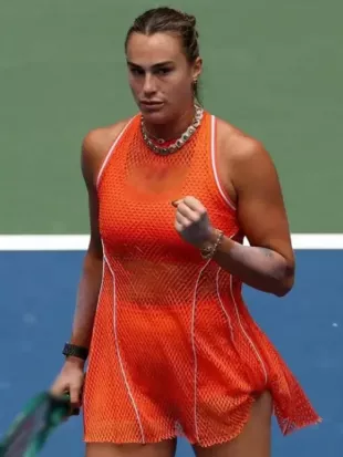 US Open 2026 Aryna Sabalenka Orange Dress