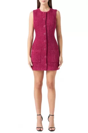 Sleeveless Tweed Minidress
