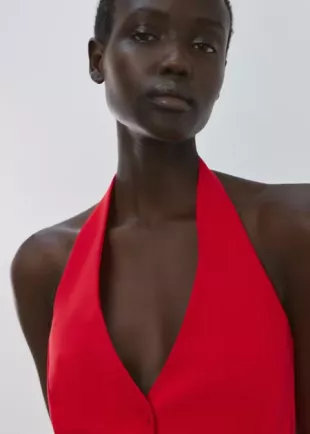 Peplum Top with Halter Neck