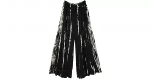 Black and White Stream Tie Dye Flowy Pants