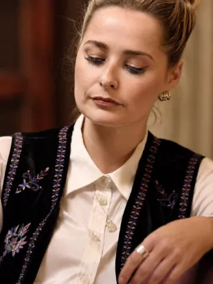 90 Day The Last Resort S03 Black Embroidered Vest