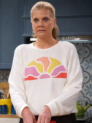 Leanne S02 Kristen Johnston Sun Applique Sweatshirt