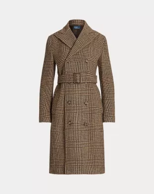 Plaid Trench Coat