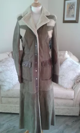 Leather Sheepskin Maxi Coat