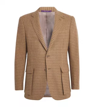 Purple Label Cashmere-Wool Tweed Kent Blazer