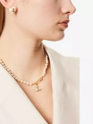 Florentina Gold-Plated Brass and Faux-Pearl Stud Earrings