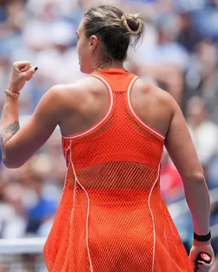 Aryna Sabalenka US Open 2026 Orange Dress