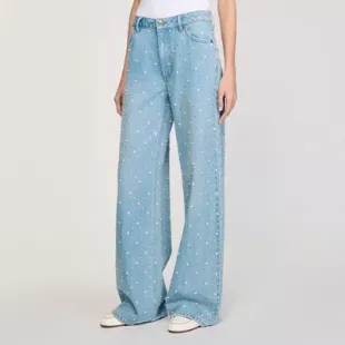 Bead and Rhinestone Jeans