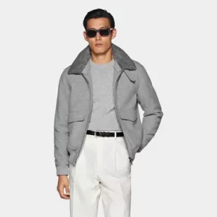Light Grey Bomber Jacket