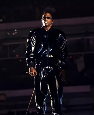 Travis Scott Ye’s Second Homecoming Concert Leather Suit