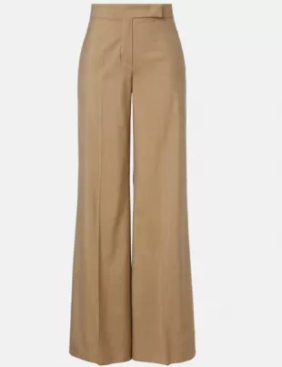 Bronte Wool and silk Wide-leg Pants