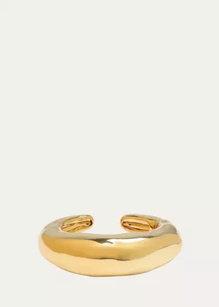 Large Molten Gold Hinged Cuff Bracelet