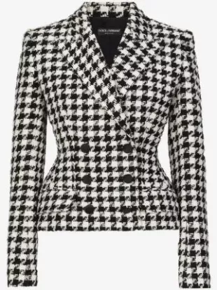 Double Breasted Check Blazer