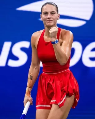 Marta Kostyuk 2026 US Open Red Dress