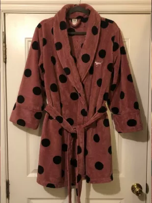 Adults S02 Issa Brown Polka Dot Robe