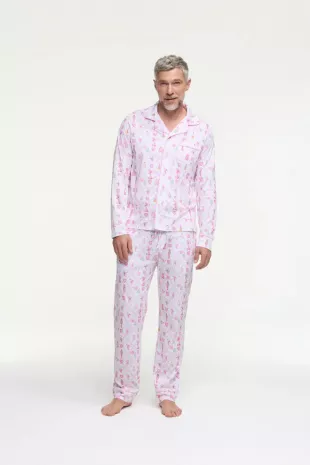 Sugarplum Lattice Long Sleeve Polo Pajamas