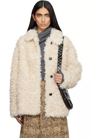 Beige Tarvey Faux-Fur Jacket