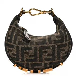 Fabric Nano Fendigraphy Hobo Charm Tobacco Moro