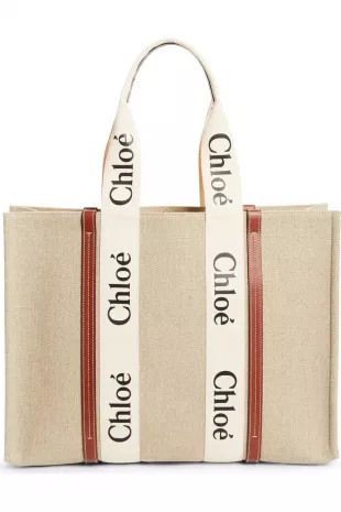 Large Woody Linen Tote