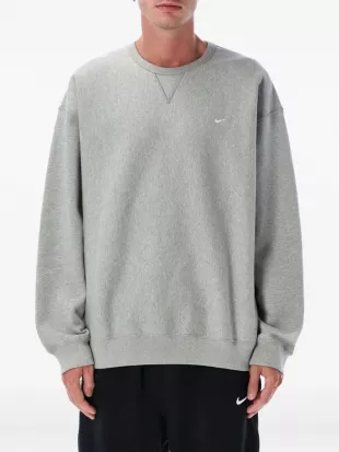 Swoosh Embroidery Crew-Neck Sweatshirt