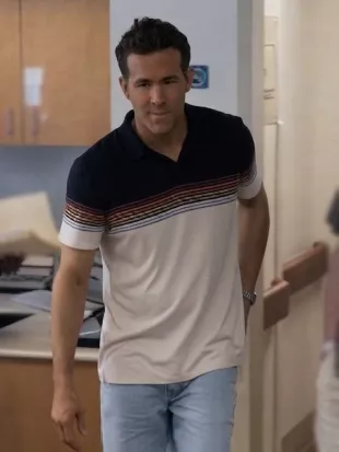 Ryan Reynolds Mayday 2026 Striped Polo Shirt