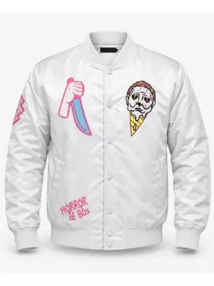 Michael Myers Ice Scream Cone Satin Bomber Jacket