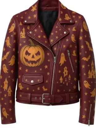 Ghost and Pumpkin Biker Jacket