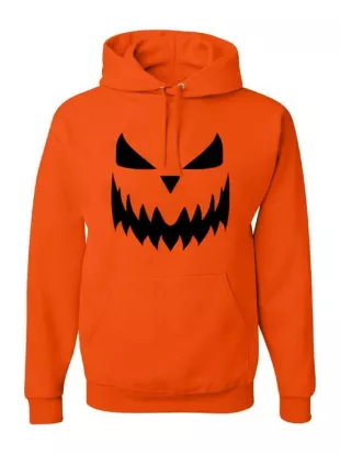 Halloween 2026 Pumpkin Face Orange Hoodie