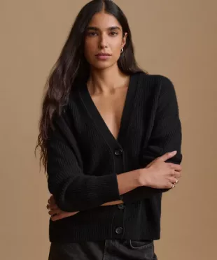 Cropped Cashmere Cocoon Cardigan