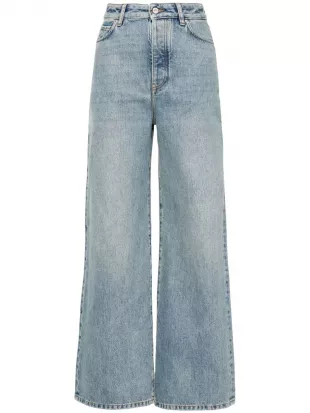 Wide Leg Blue Jeans