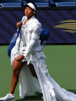 Naomi Osaka US Open 2026 White Ruffled Trench Coat