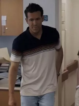Ryan Reynolds Mayday 2026 Striped Polo Shirt