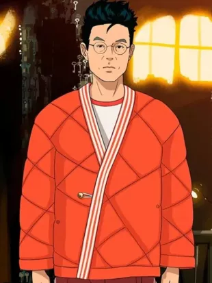 Edison Chen Clot Orange Wrap Puffer Jacket