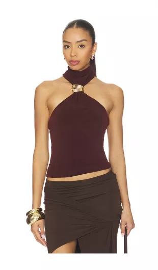 Beila Top in Chocolate Brown