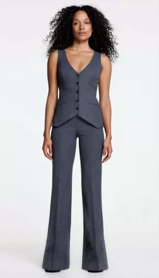 Lisbon Straight Leg Pant in Charcoal Grey