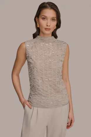 Metallic Ruched Sweater