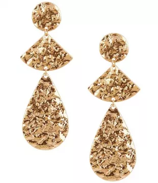Hammered Geo Drop Earrings